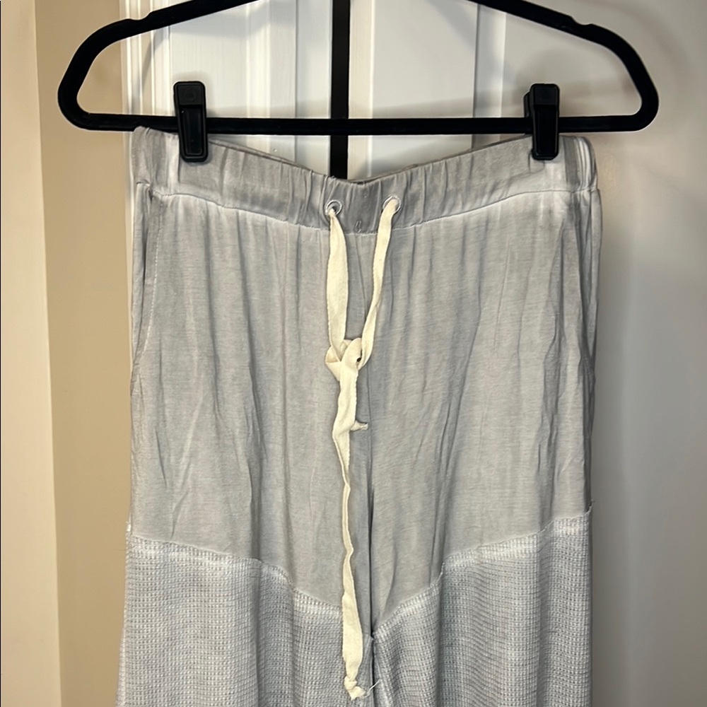 Pol Gray and Cream Drawstring Pants